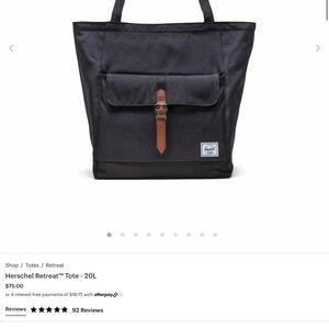 Herschel Black Tote Bag